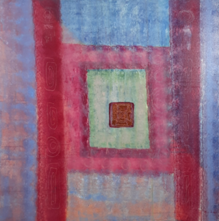 Acryl schilderij, Maya Wildevuur, Maan, 1992